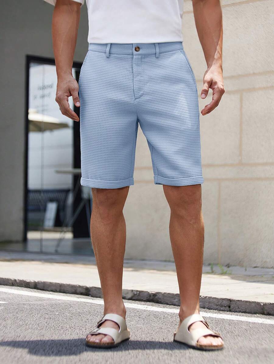 Bermuda droit tissé taille mi-haute – Short décontracté pour homme
