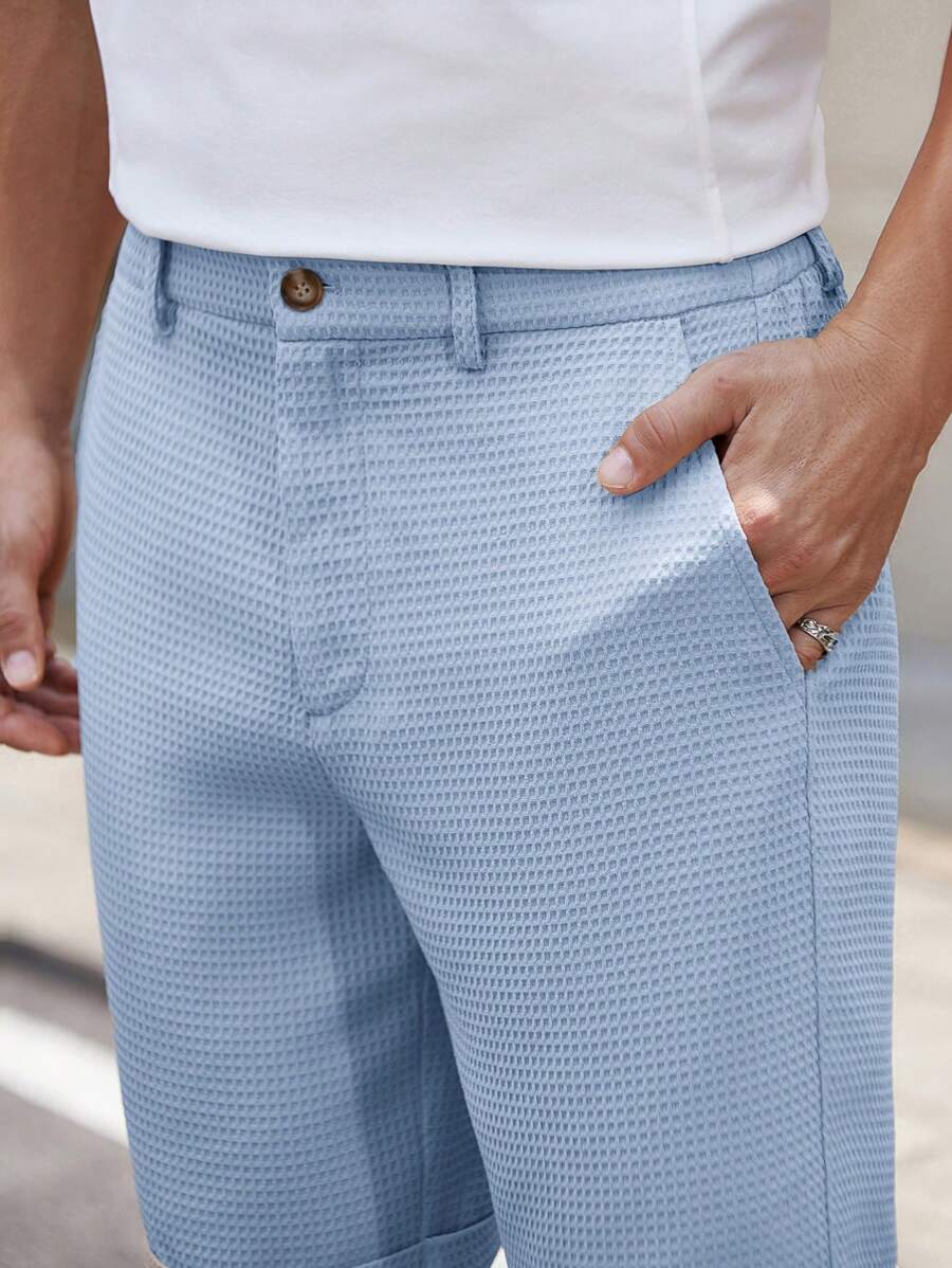 Bermuda droit tissé taille mi-haute – Short décontracté pour homme