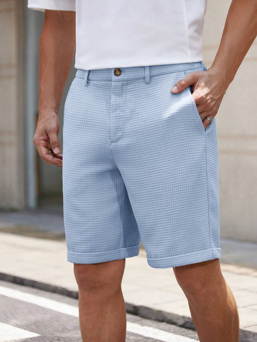 Bermuda droit tissé taille mi-haute – Short décontracté pour homme