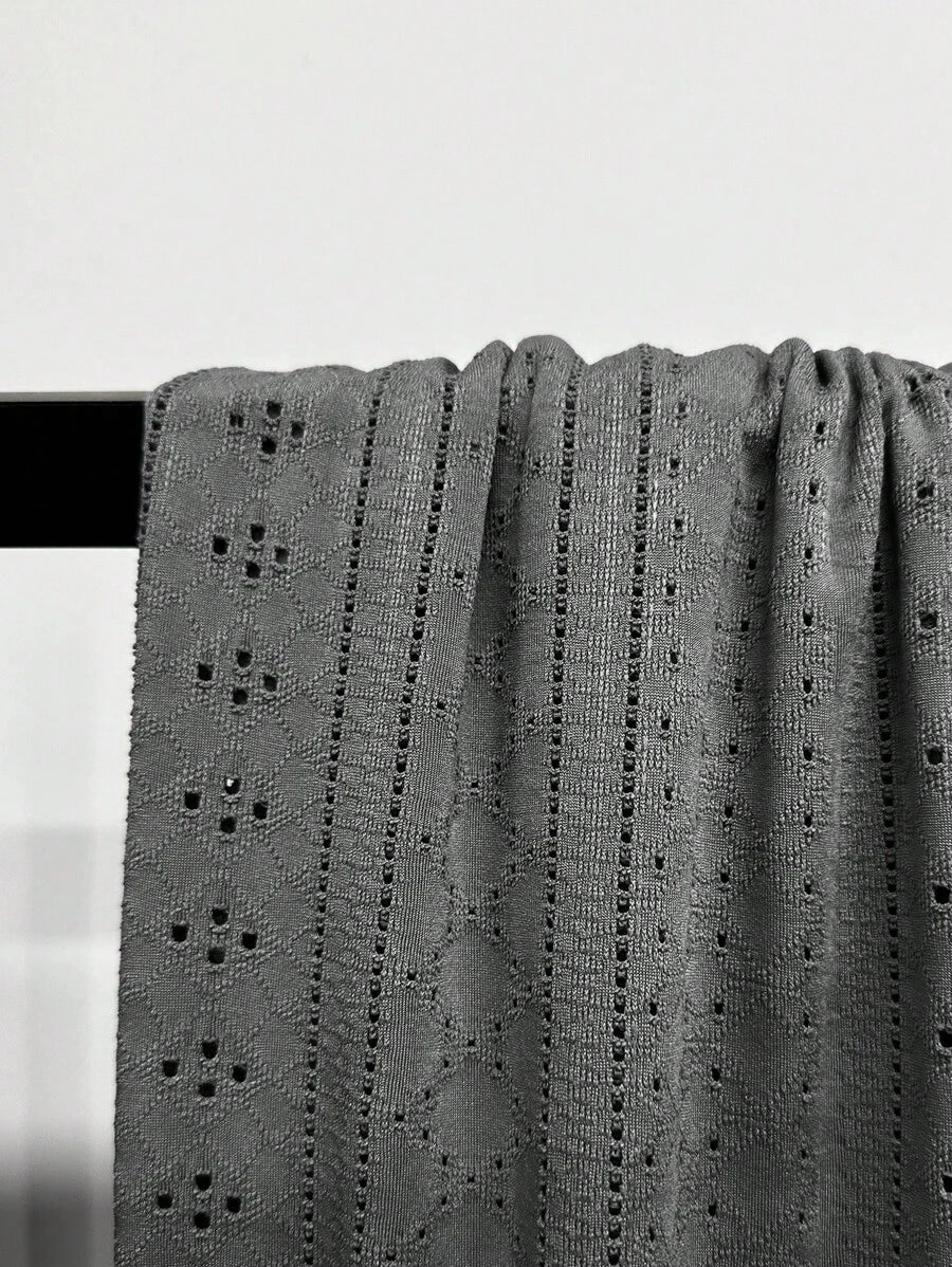 Chemise jacquard texturée au crochet pour homme - Tricot géométrique décontracté