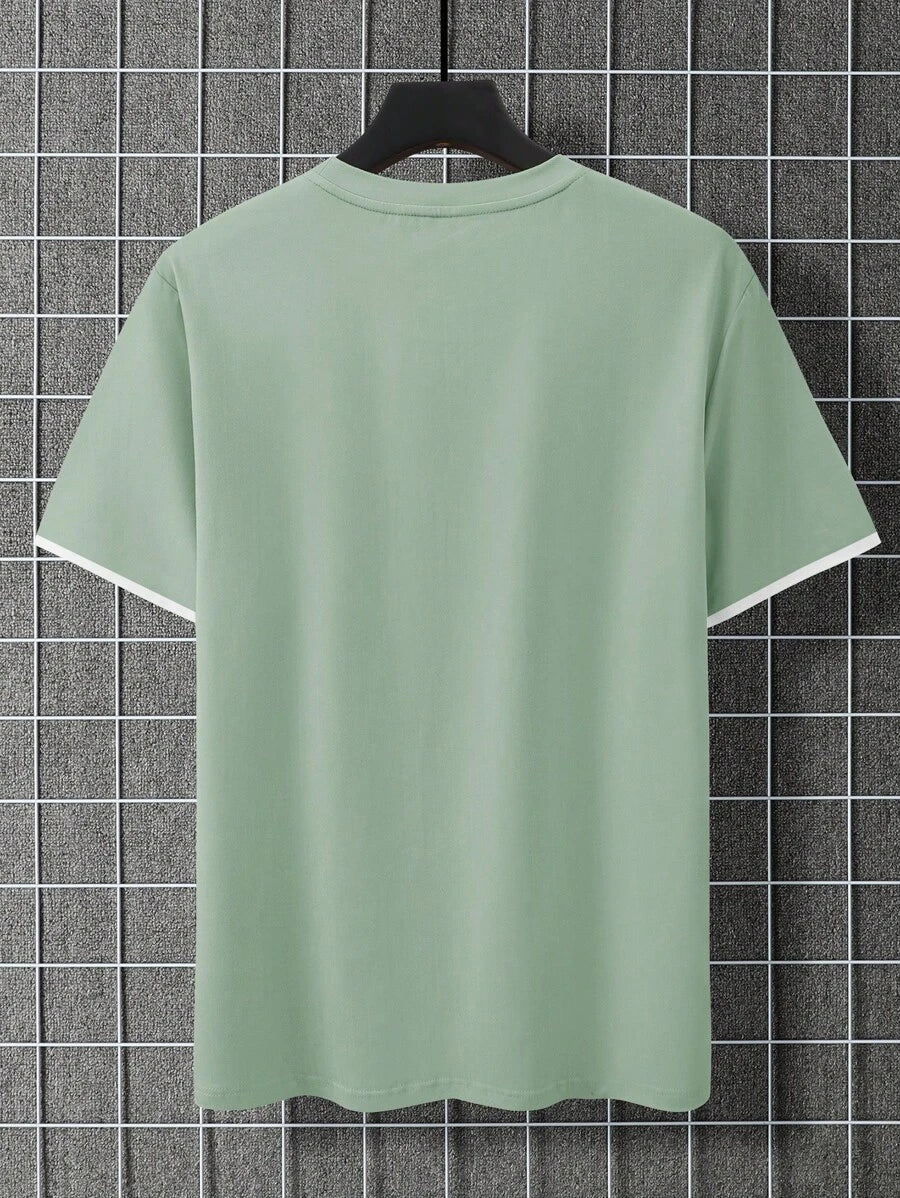 Chemise à col rond casual avec poche style streetwear tendance pour hommes