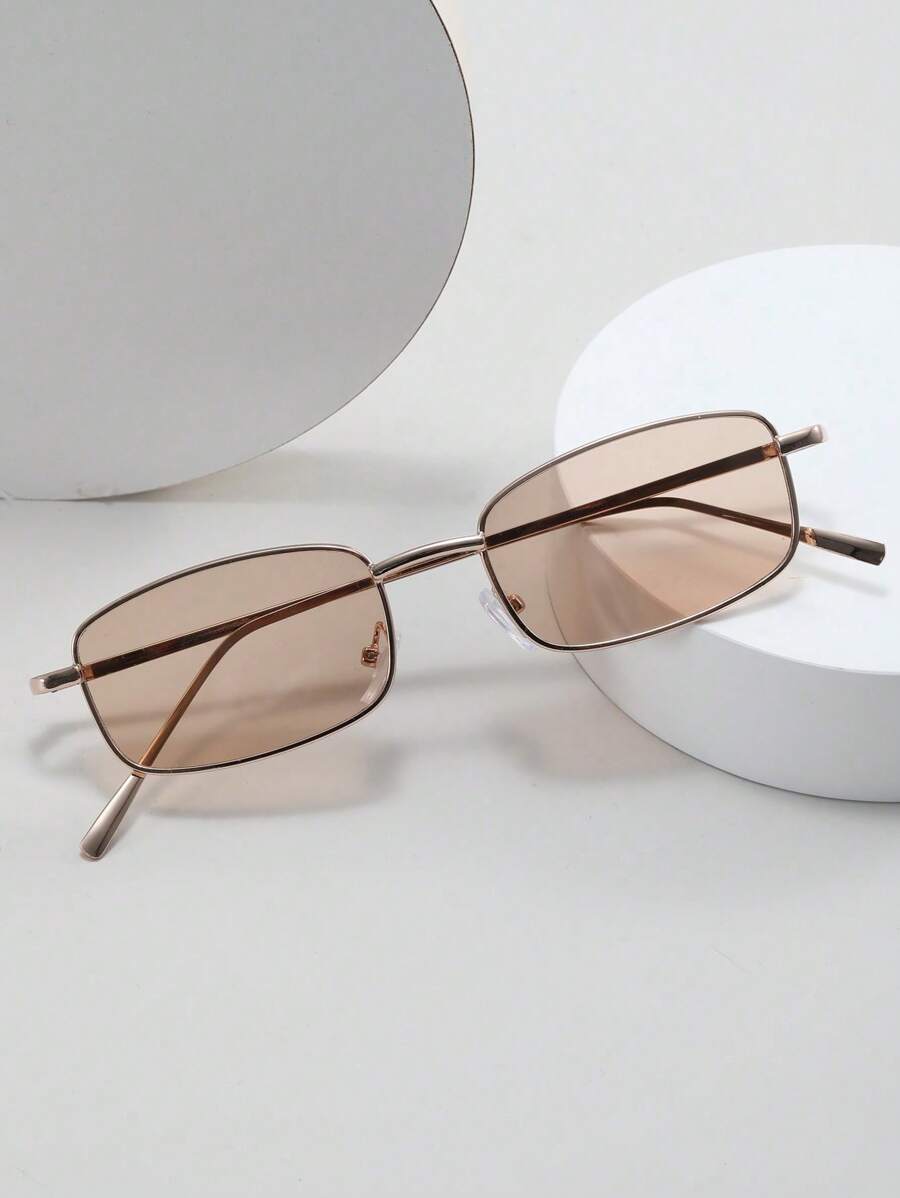Lunettes de soleil carrées étroites de style rétro pour hommes