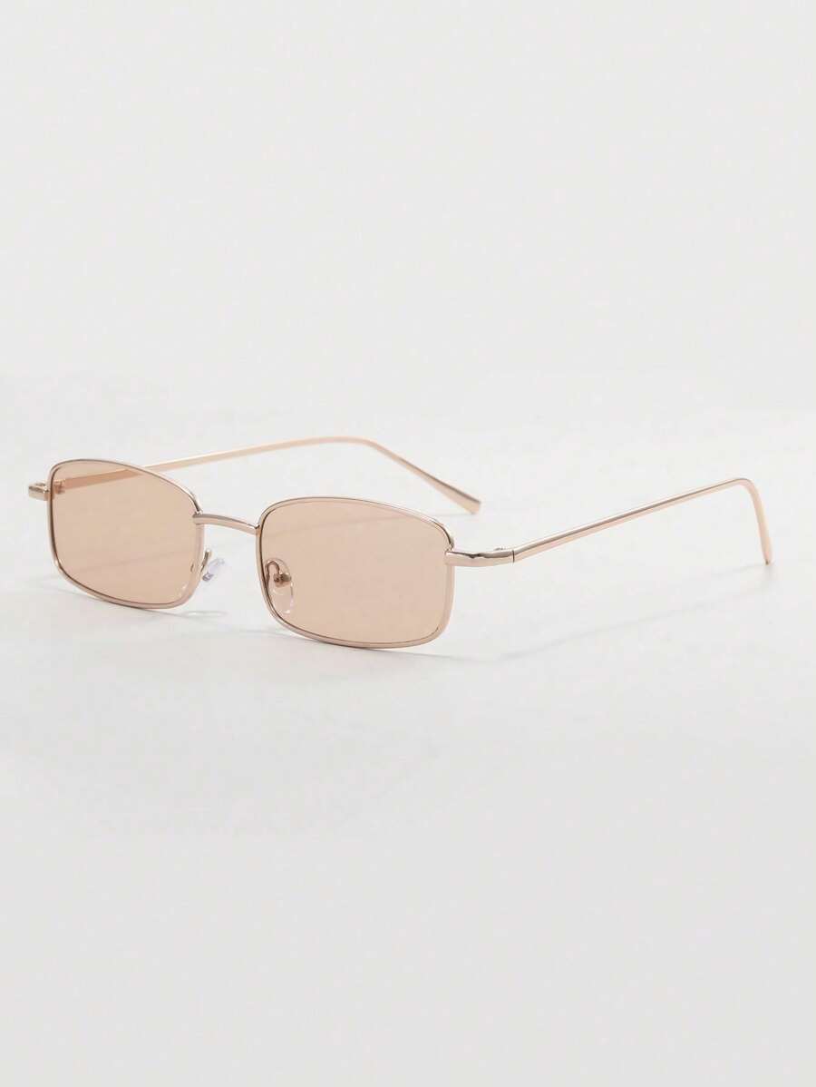 Lunettes de soleil carrées étroites de style rétro pour hommes