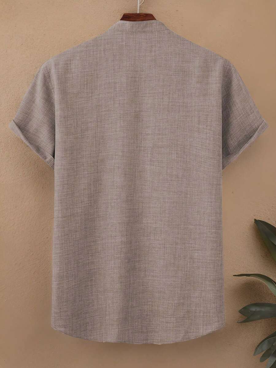 Chemise ample en lin avec poche – Streetwear léger pour homme