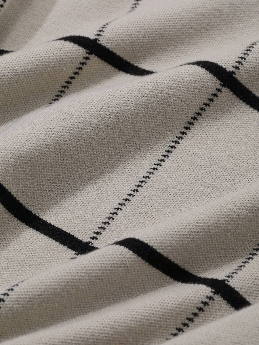 Polo en tricot à carreaux – Polo léger à manches courtes pour homme