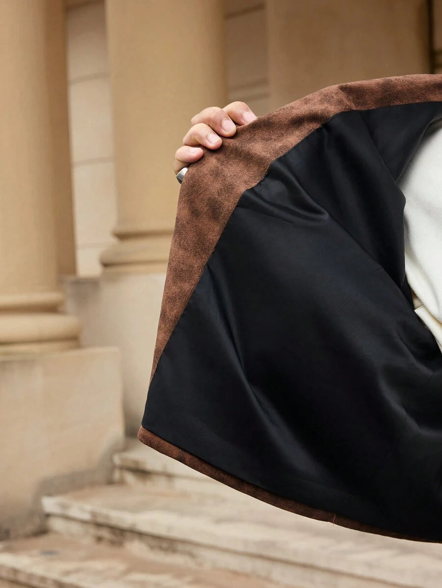 Veste en cuir décontractée à fermeture éclair – Vêtements d'extérieur élégants pour hommes