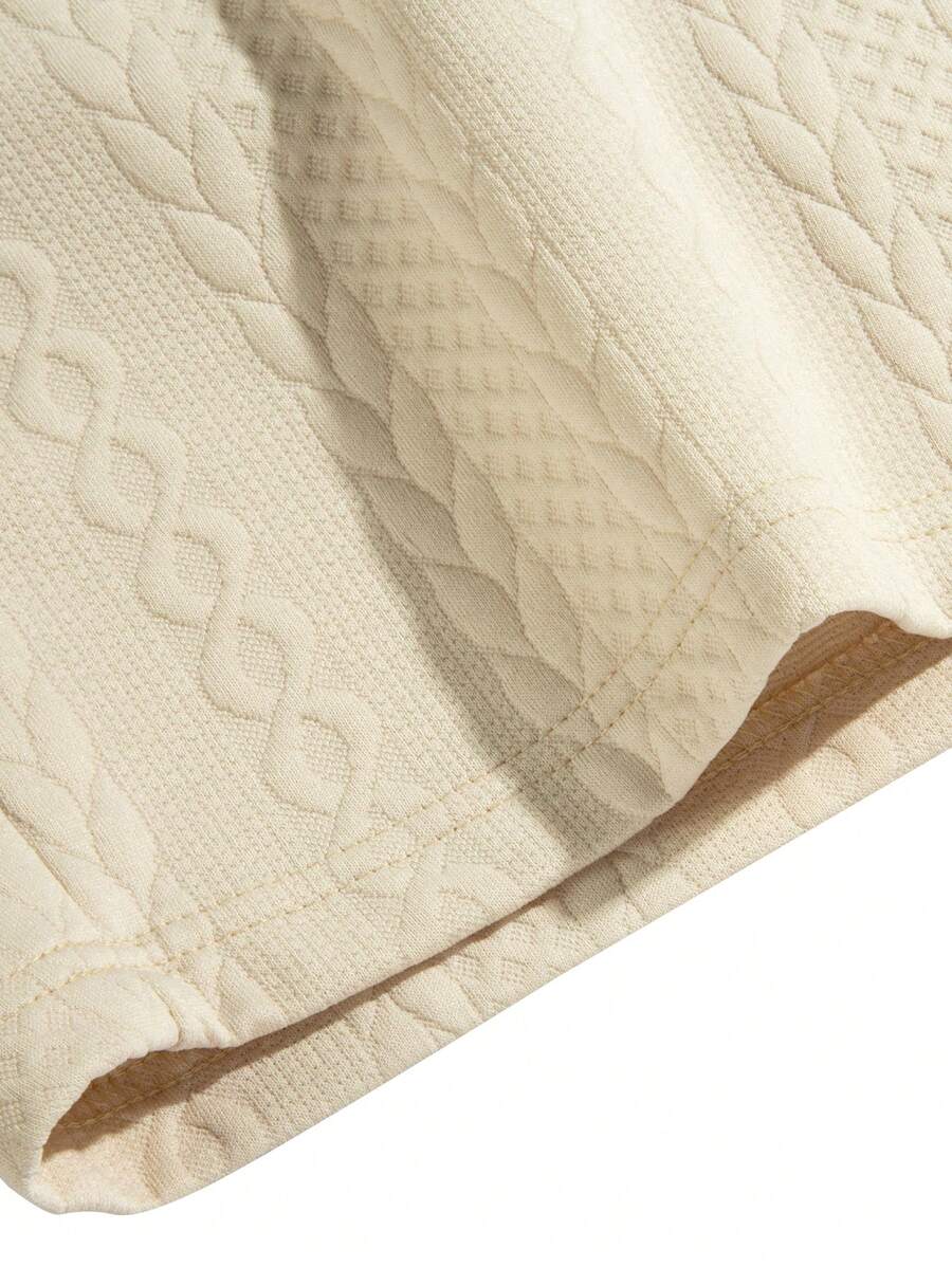 Short décontracté texturé en jacquard tendance pour la plage et le sport