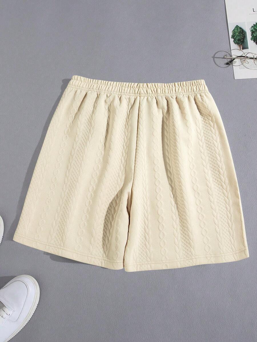 Short décontracté texturé en jacquard tendance pour la plage et le sport