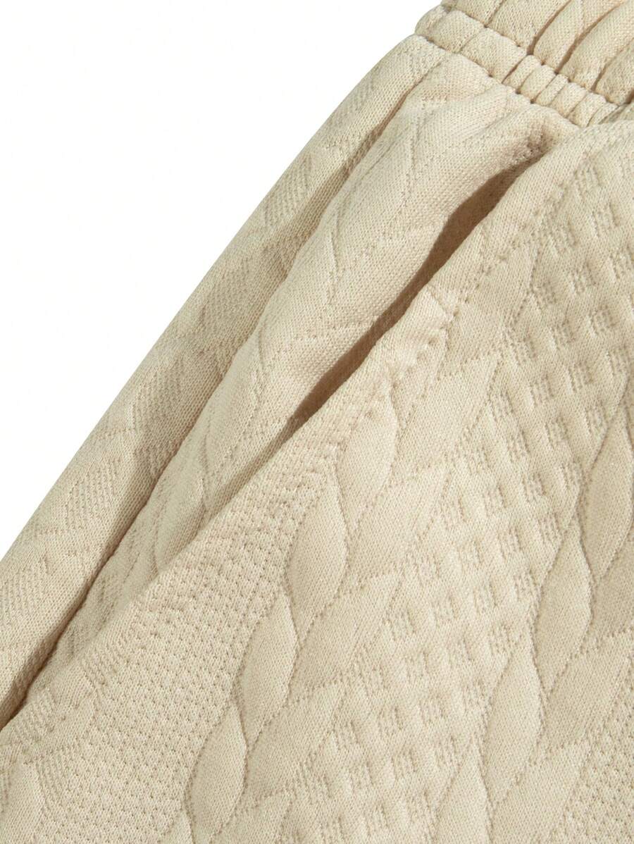 Short décontracté texturé en jacquard tendance pour la plage et le sport