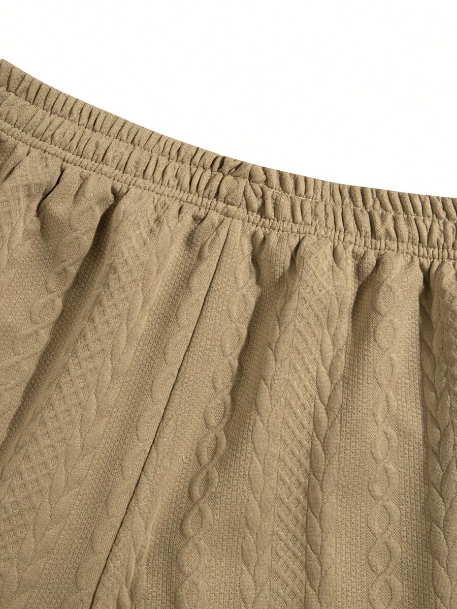 Short décontracté texturé en jacquard tendance pour la plage et le sport