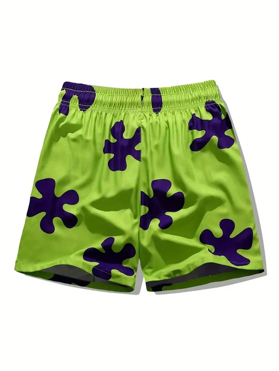 Short décontracté à imprimé floral – Short confortable à cordon de serrage pour homme