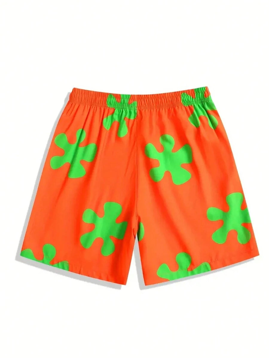 Short décontracté à imprimé floral – Short confortable à cordon de serrage pour homme