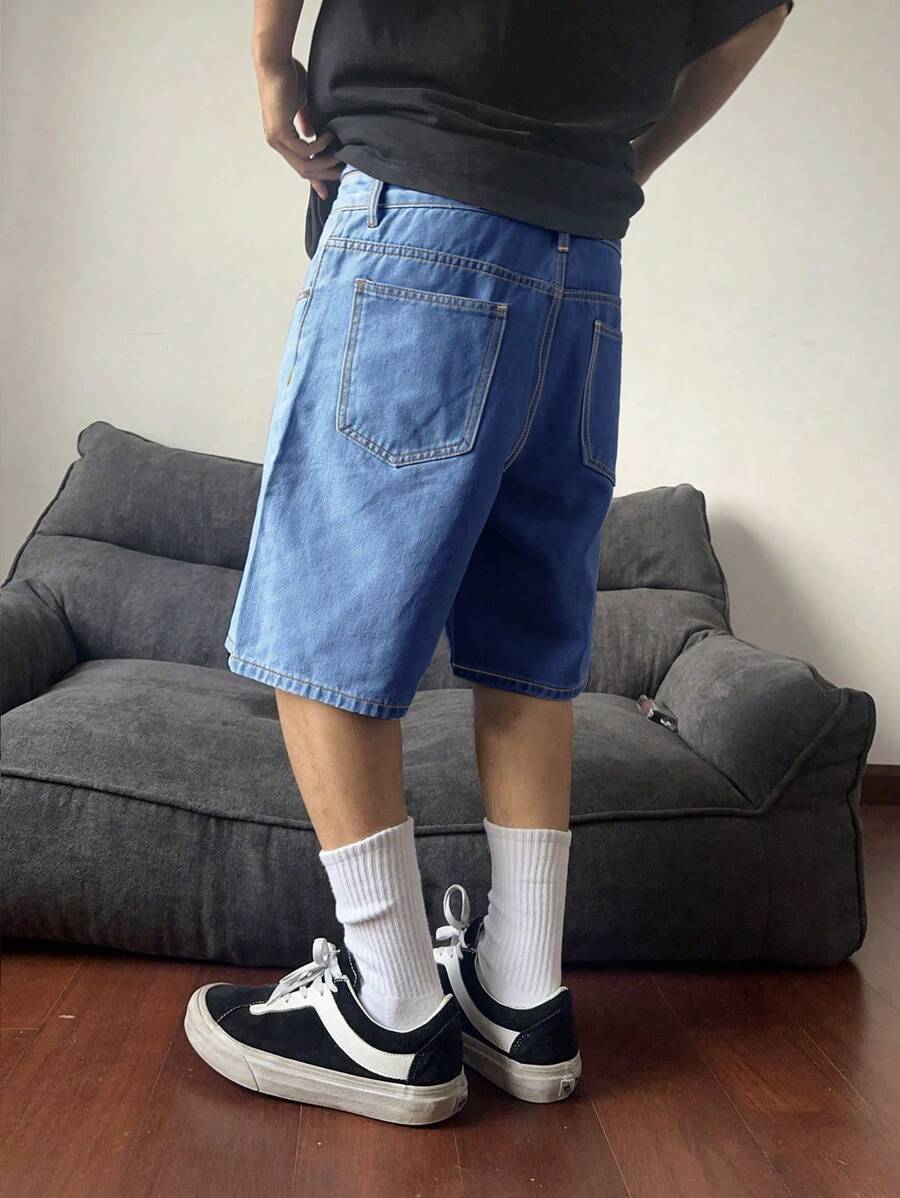Bermuda large avec détails de boutons et de poches pour homme