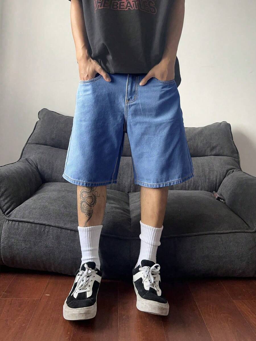 Bermuda large avec détails de boutons et de poches pour homme