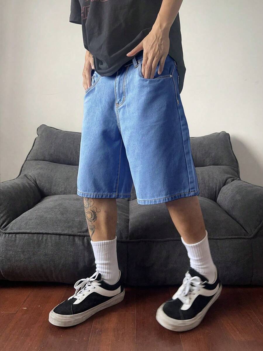 Bermuda large avec détails de boutons et de poches pour homme