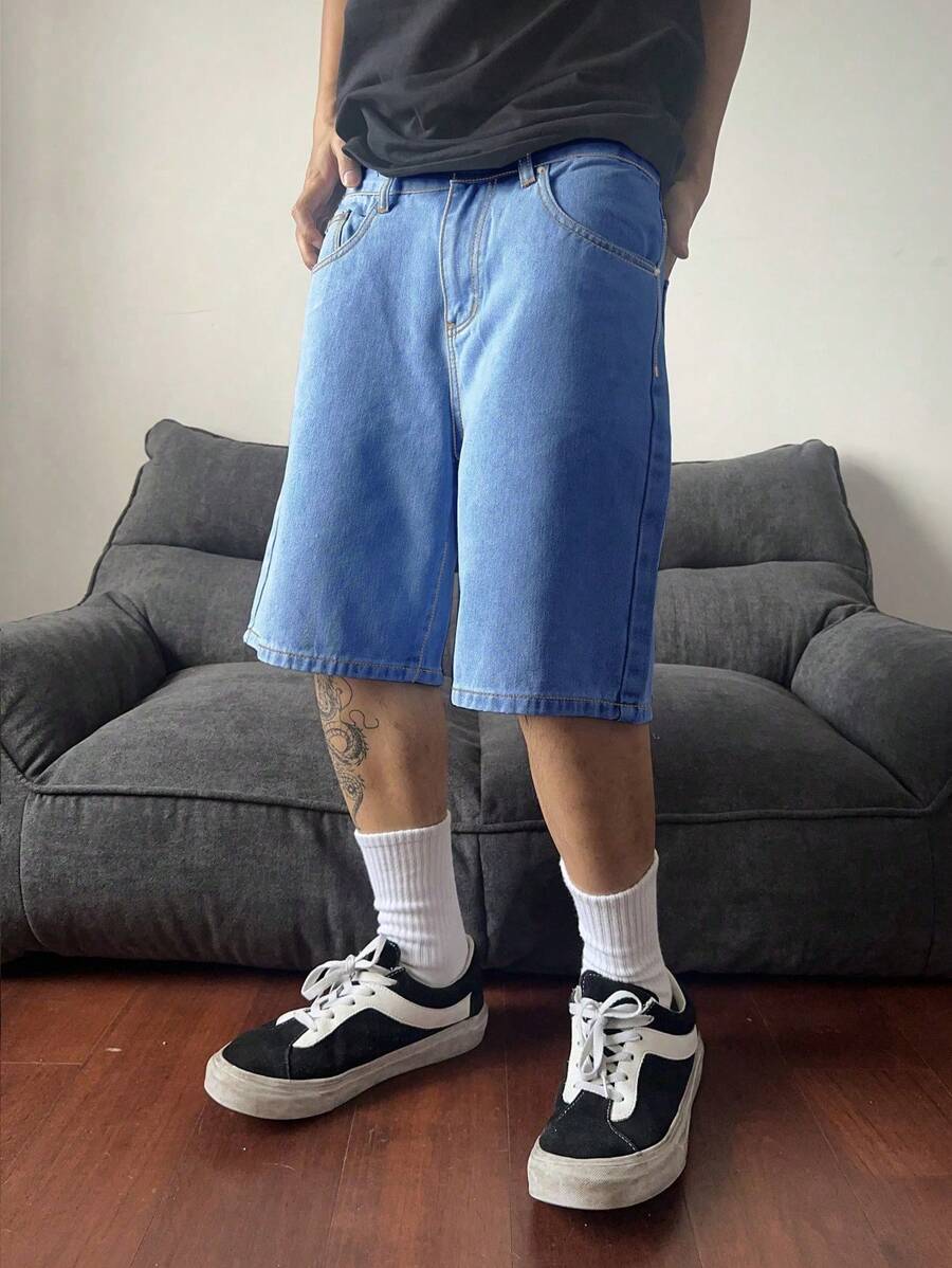 Bermuda large avec détails de boutons et de poches pour homme