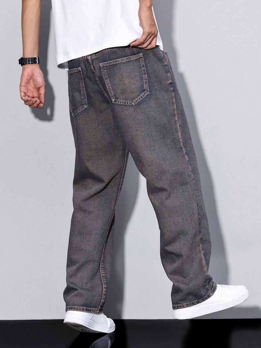 Pantalon ample droit pour homme – Denim décontracté à jambe large