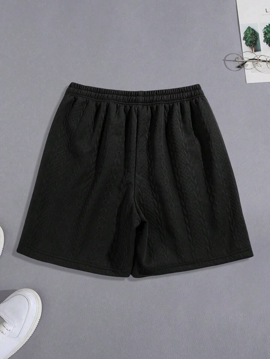 Short décontracté texturé en jacquard tendance pour la plage et le sport