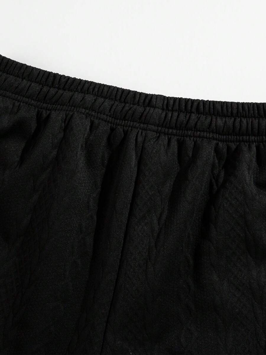Short décontracté texturé en jacquard tendance pour la plage et le sport