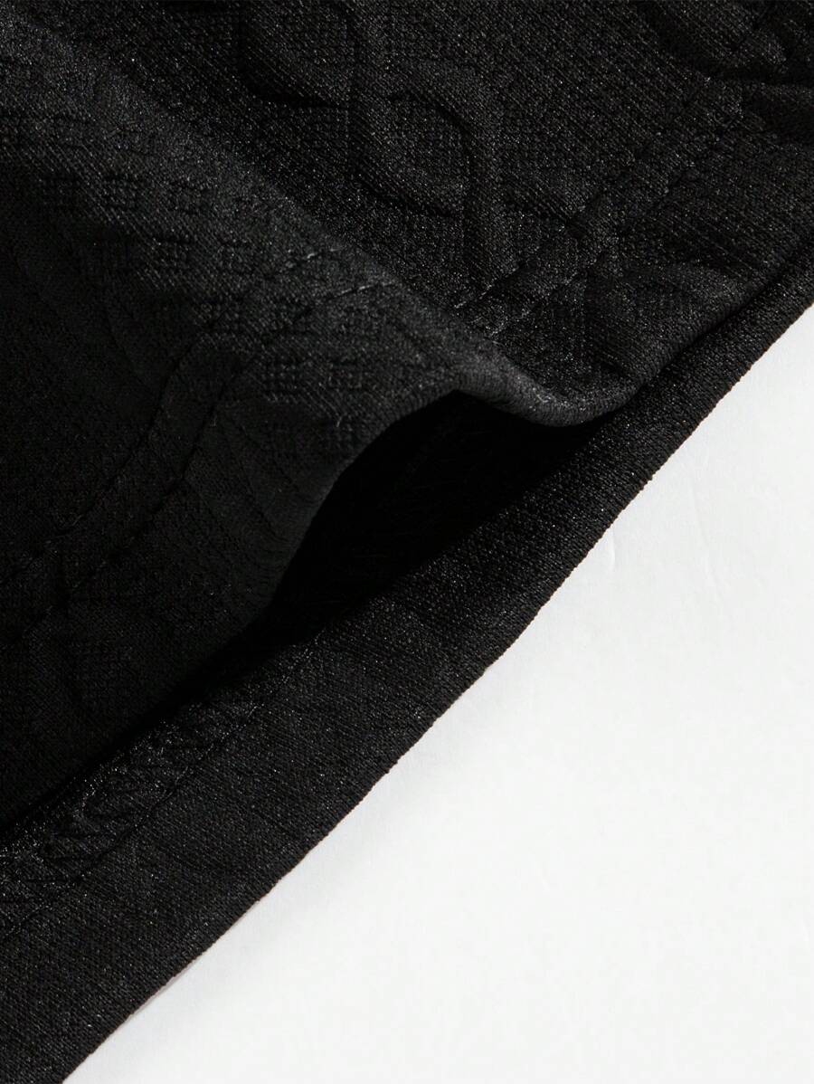 Short décontracté texturé en jacquard tendance pour la plage et le sport