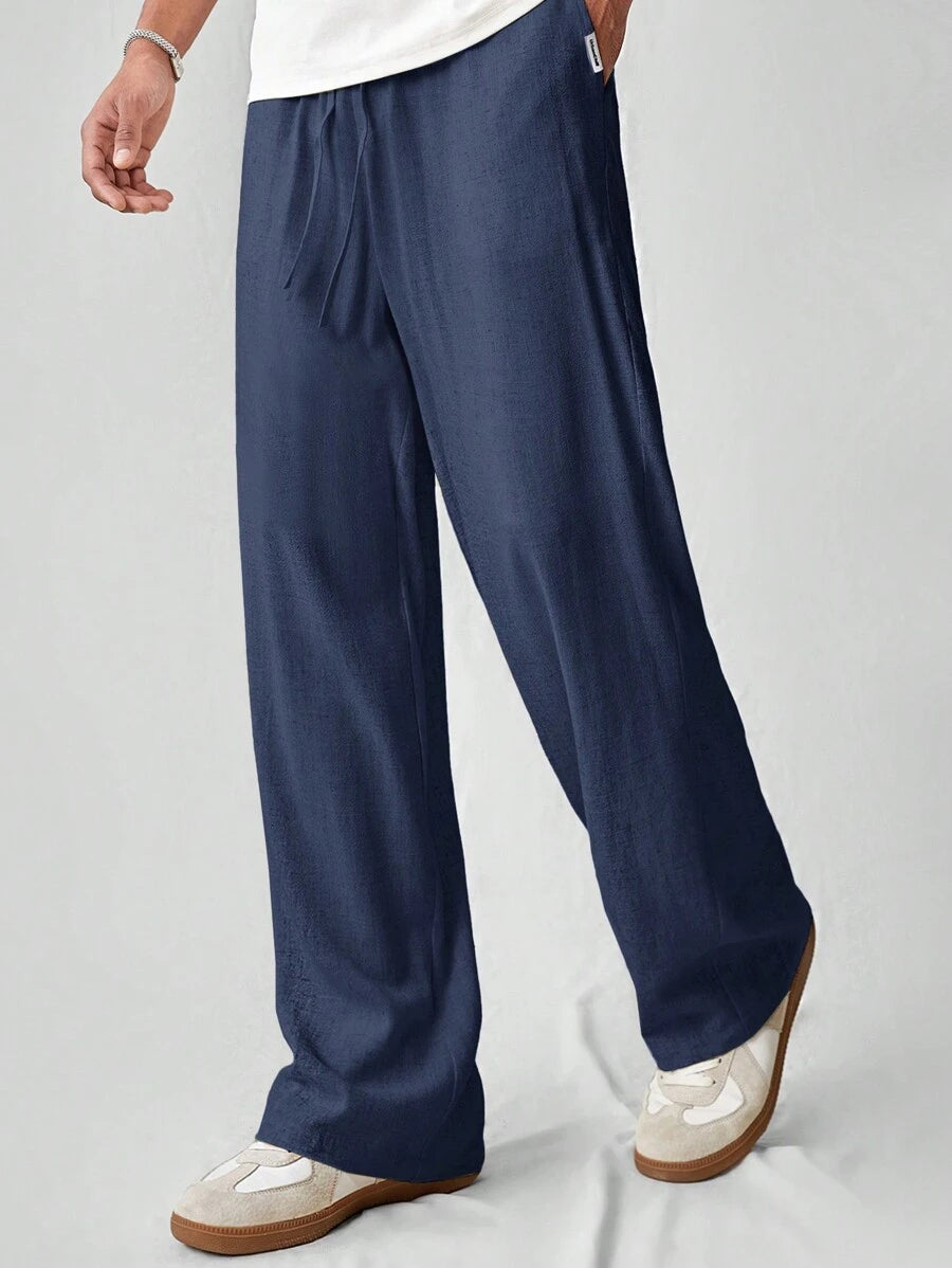 Pantalon de lin avec cordon de serrage pour homme – Tenue décontractée au quotidien