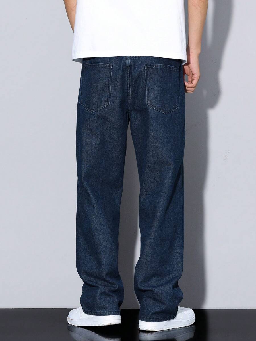 Pantalon ample droit pour homme – Denim décontracté à jambe large