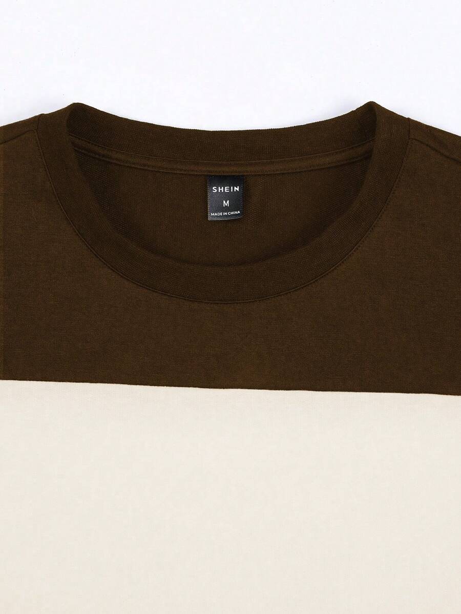 Chemise à col rond manches courtes rayée style casual tendance