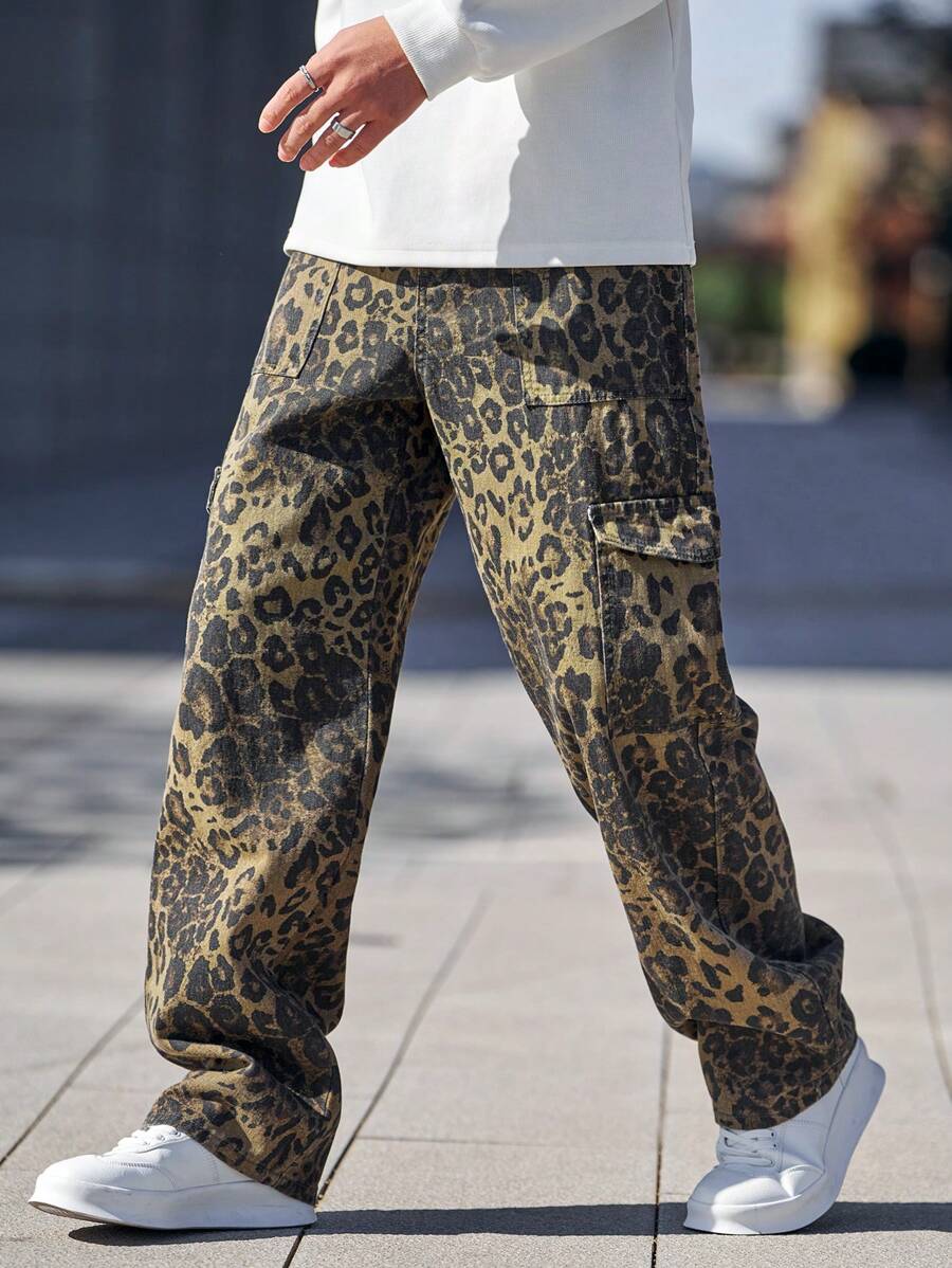 Pantalon cargo ample camouflage pour homme – Pantalon utilitaire à jambe large