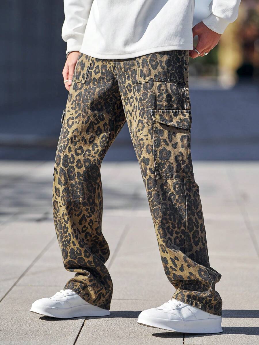 Pantalon cargo ample camouflage pour homme – Pantalon utilitaire à jambe large