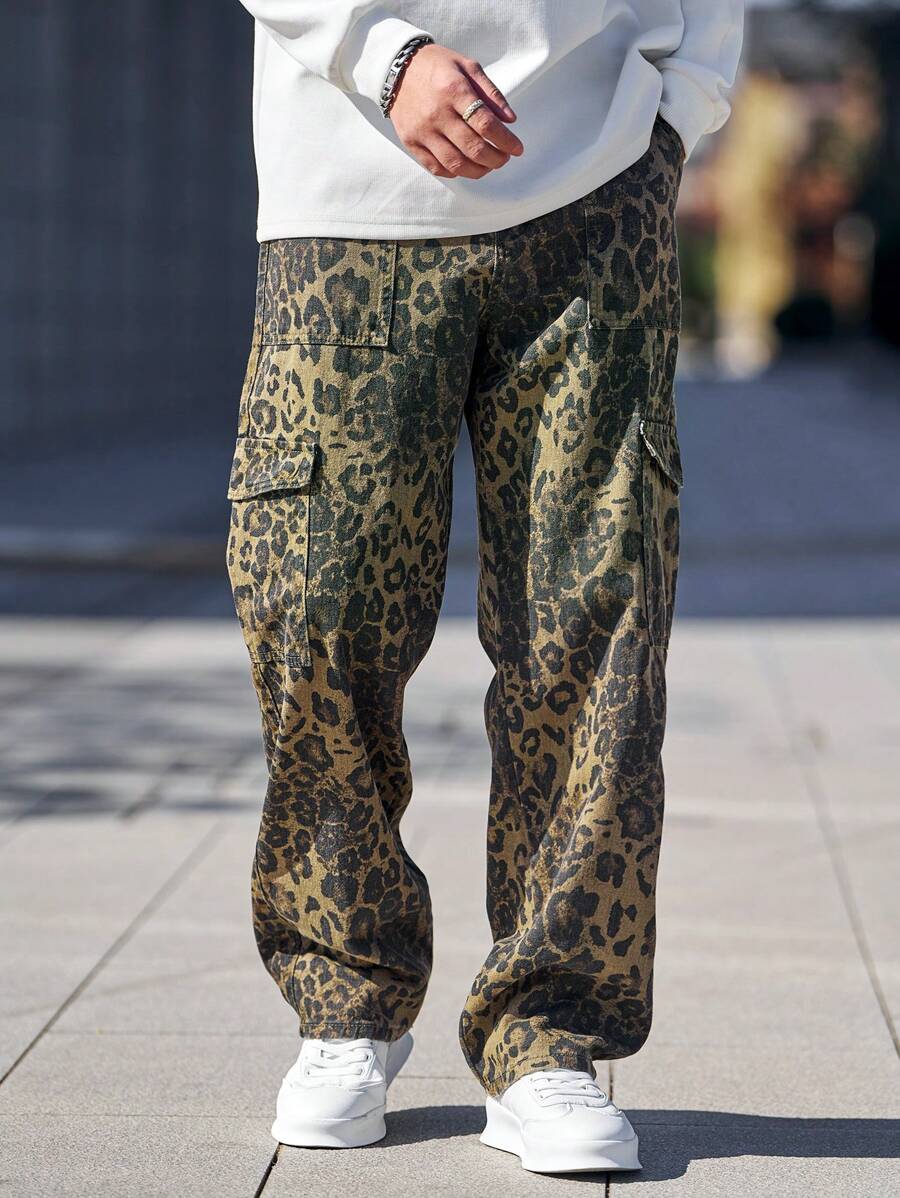 Pantalon cargo ample camouflage pour homme – Pantalon utilitaire à jambe large