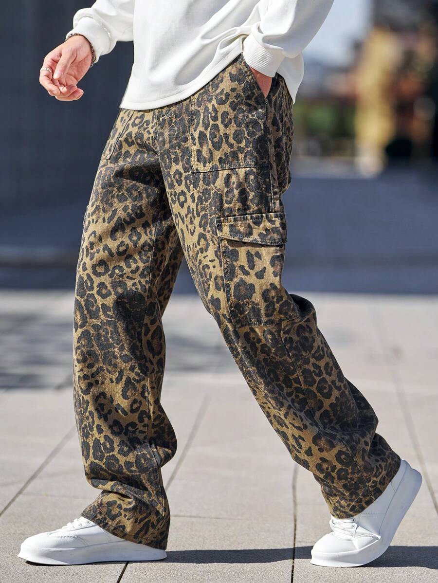 Pantalon cargo ample camouflage pour homme – Pantalon utilitaire à jambe large