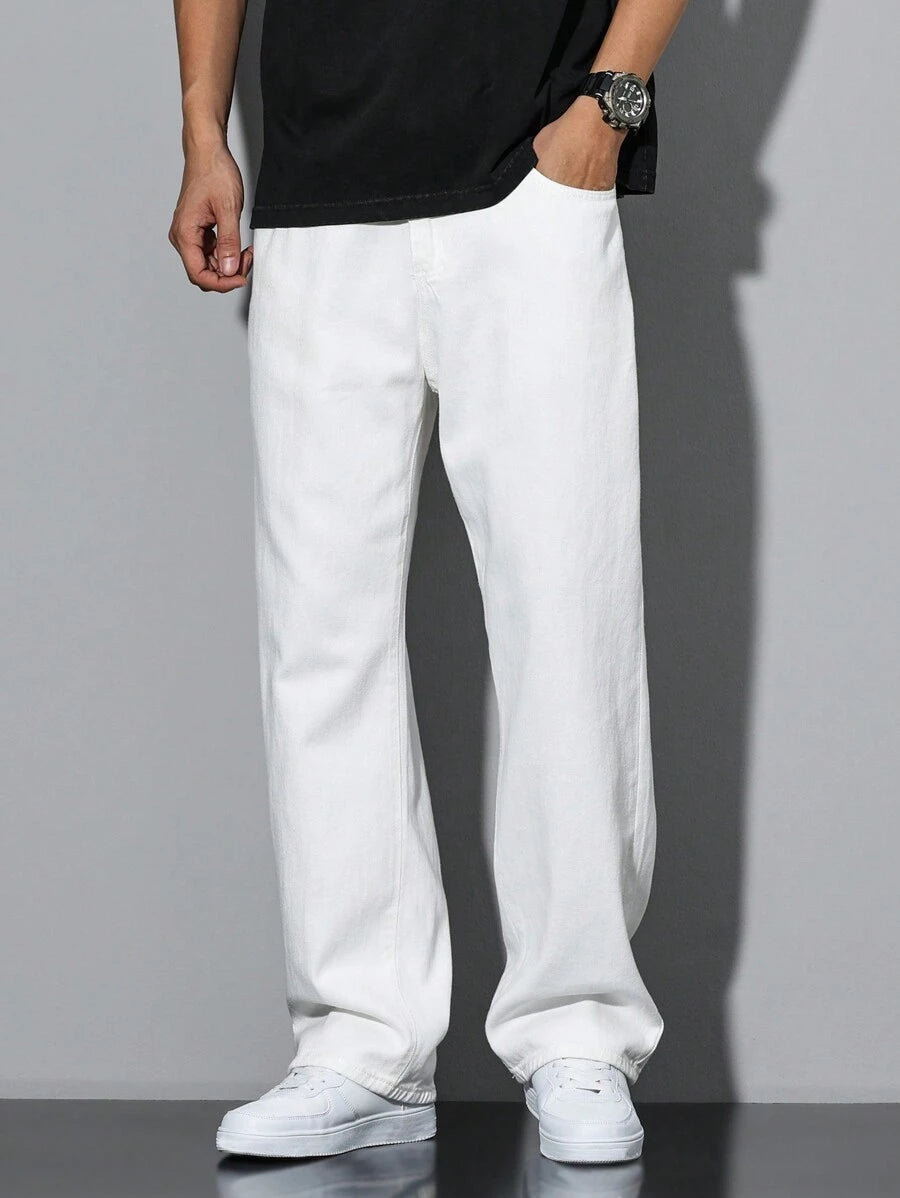 Pantalon ample droit pour homme – Denim décontracté à jambe large