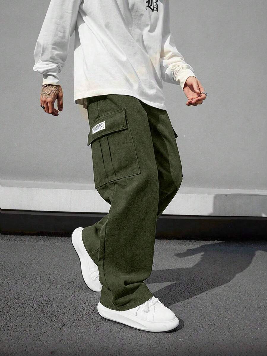 Pantalon cargo décontracté streetwear multi-poches pour homme