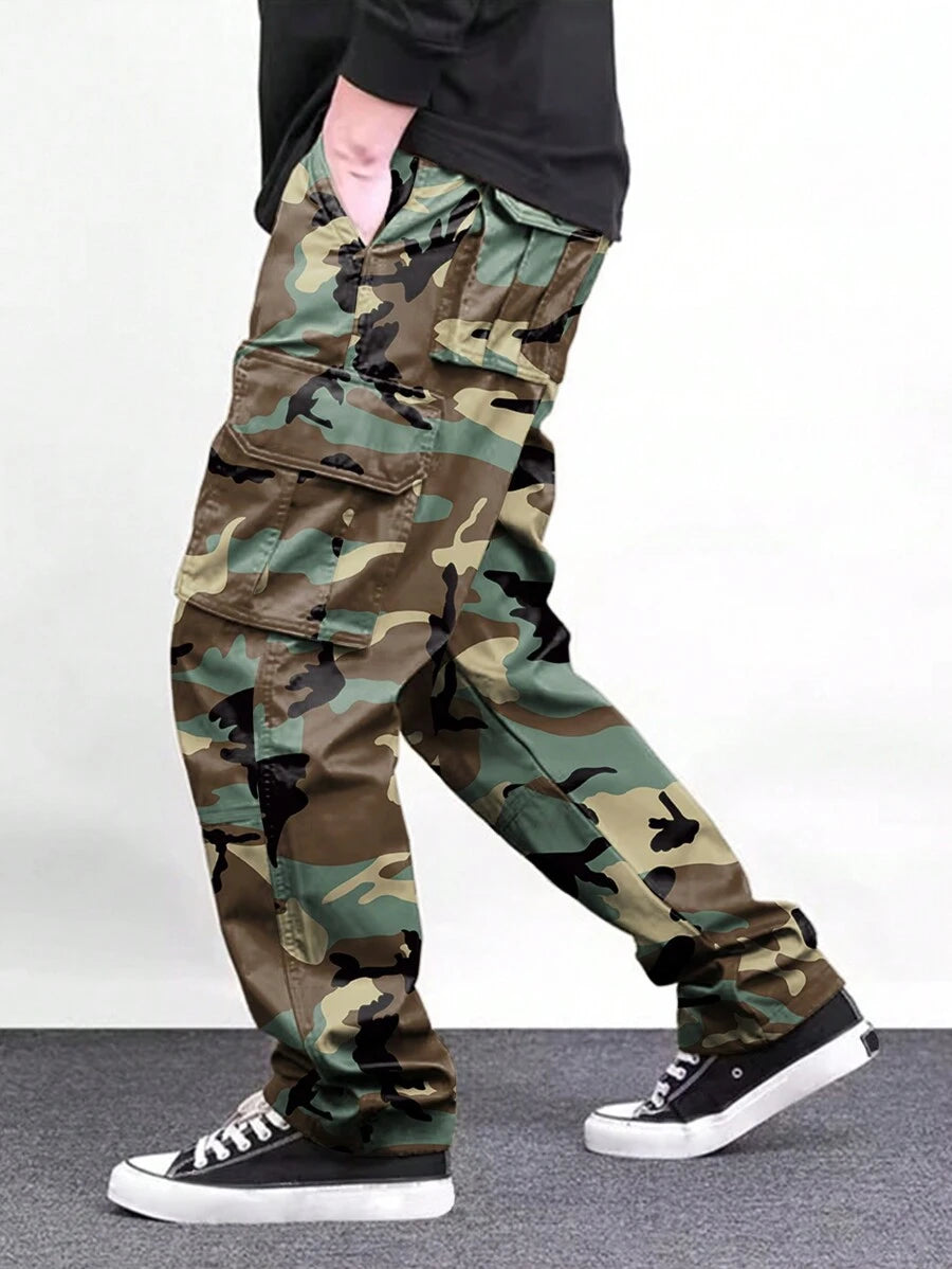 Pantalon cargo décontracté avec poches pour homme - style camping en plein air