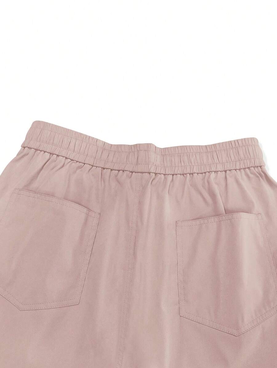 Pantalon cargo décontracté coupe ample avec rabat et poches utilitaires latérales