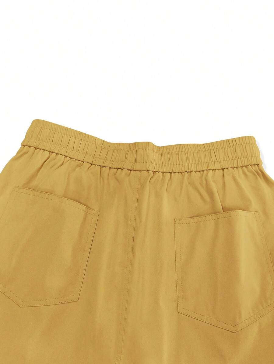 Pantalon cargo décontracté coupe ample avec rabat et poches utilitaires latérales
