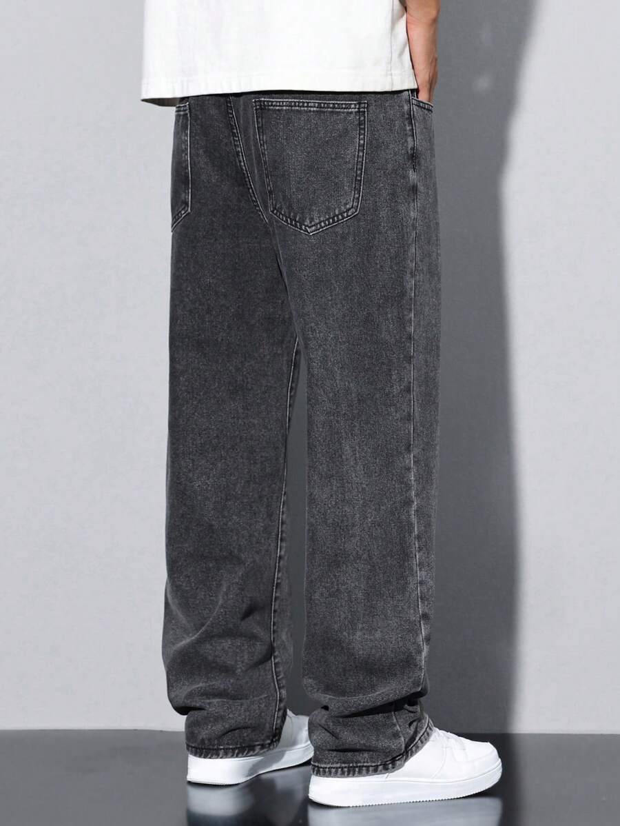 Pantalon ample droit pour homme – Denim décontracté à jambe large