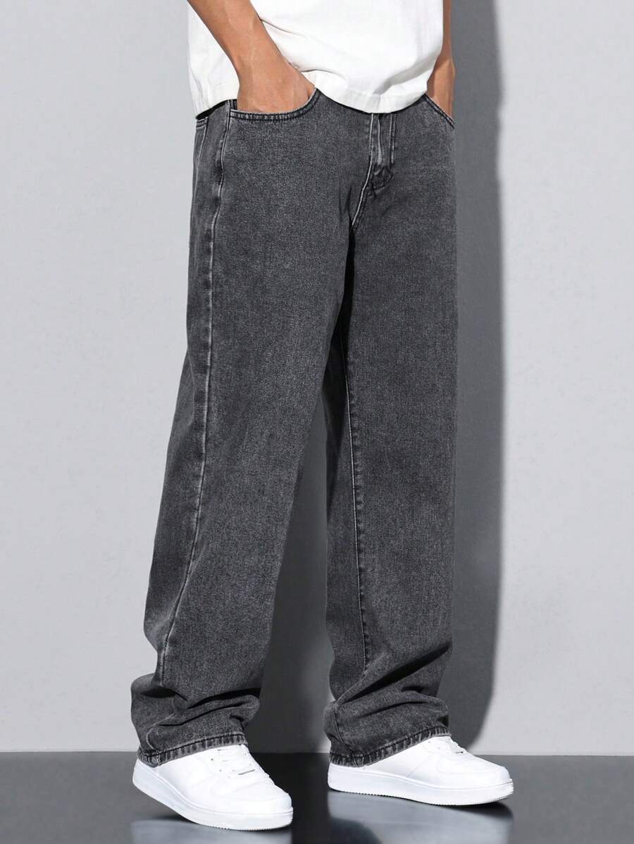 Pantalon ample droit pour homme – Denim décontracté à jambe large