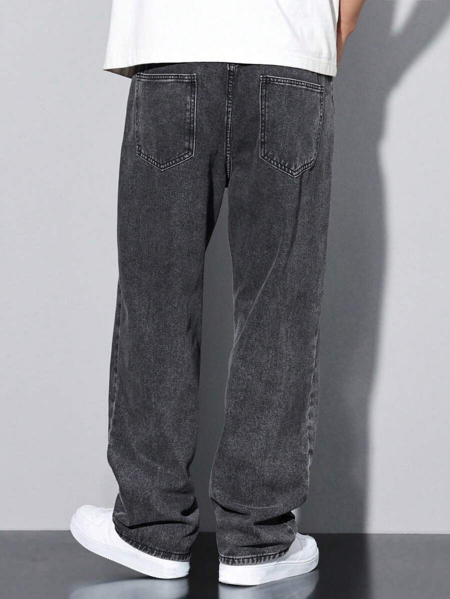 Pantalon ample droit pour homme – Denim décontracté à jambe large