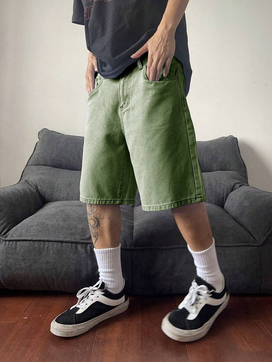 Bermuda large avec détails de boutons et de poches pour homme