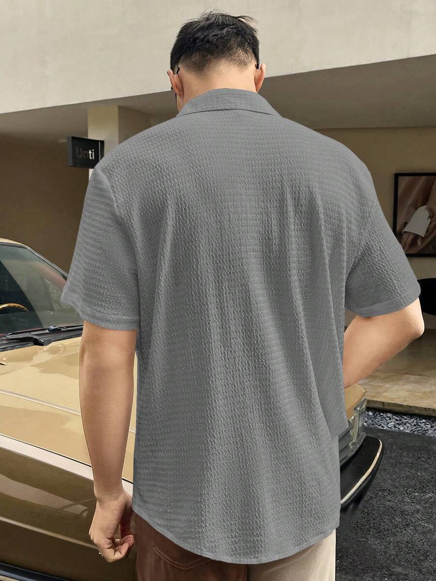 Chemise boutonnée à épaules tombantes coupe régulière pour homme