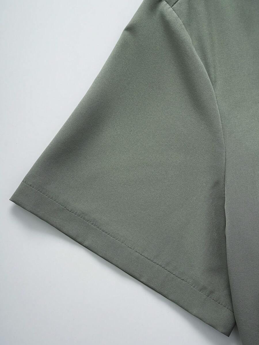 Chemise jacquard ample à manches courtes pour homme - Décontracté et urbain