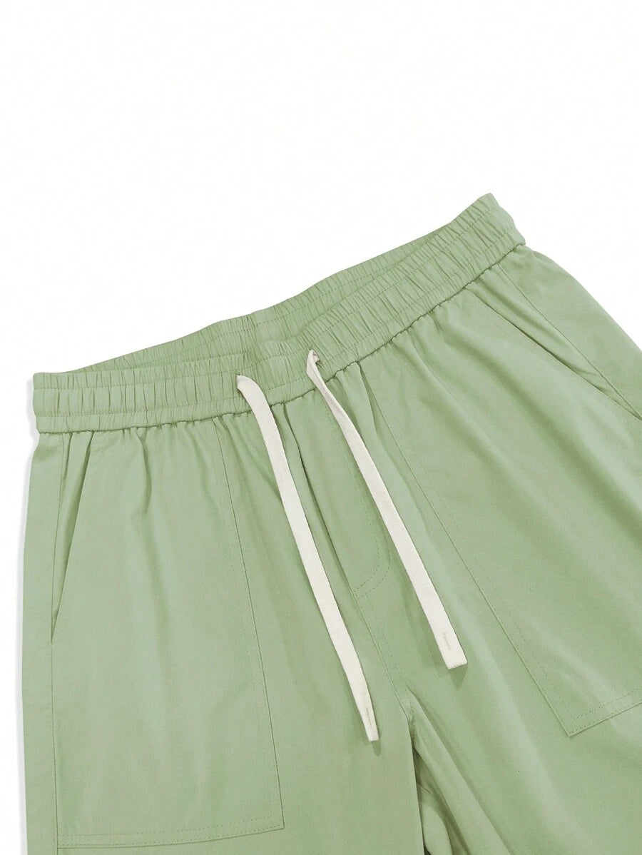 Pantalon cargo décontracté coupe ample avec rabat et poches utilitaires latérales