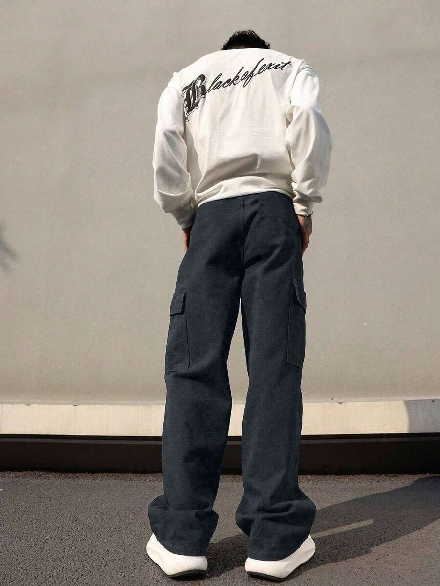 Pantalon cargo décontracté streetwear multi-poches pour homme