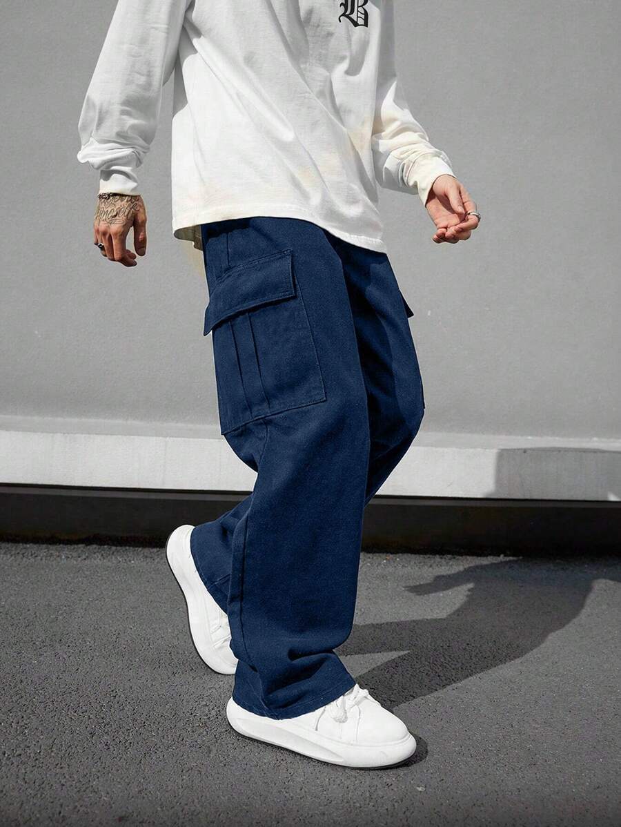 Pantalon cargo décontracté streetwear multi-poches pour homme