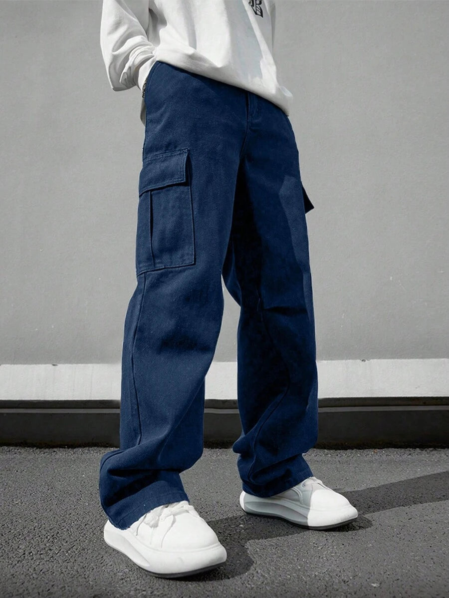 Pantalon cargo décontracté streetwear multi-poches pour homme