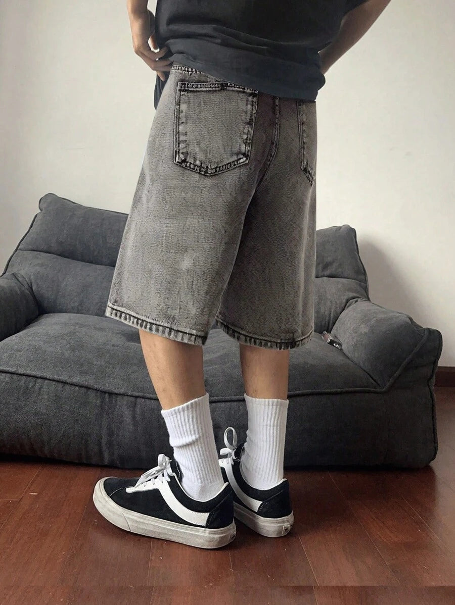 Bermuda large avec détails de boutons et de poches pour homme