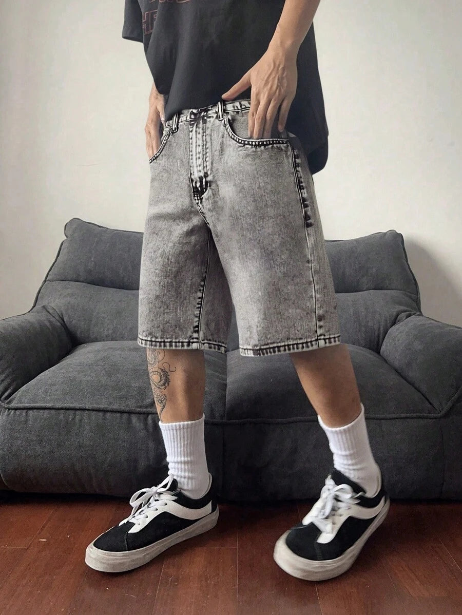 Bermuda large avec détails de boutons et de poches pour homme