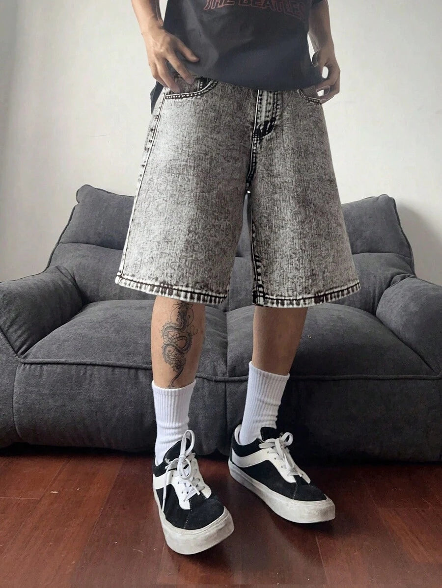 Bermuda large avec détails de boutons et de poches pour homme