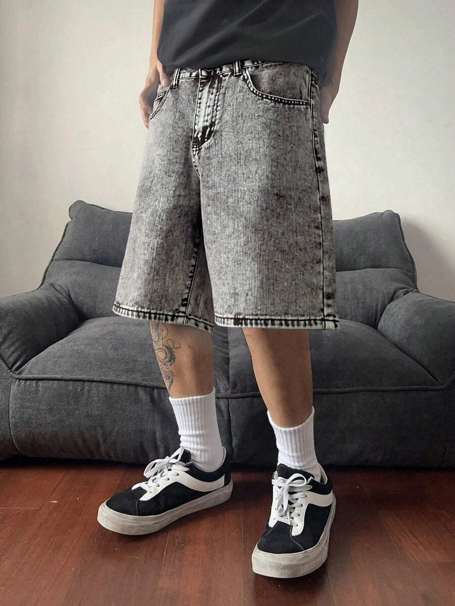 Bermuda large avec détails de boutons et de poches pour homme